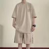 Men's Summer Trendy Bear Print Shorts & T-Shirt Set - Youthful Casual Sportswear