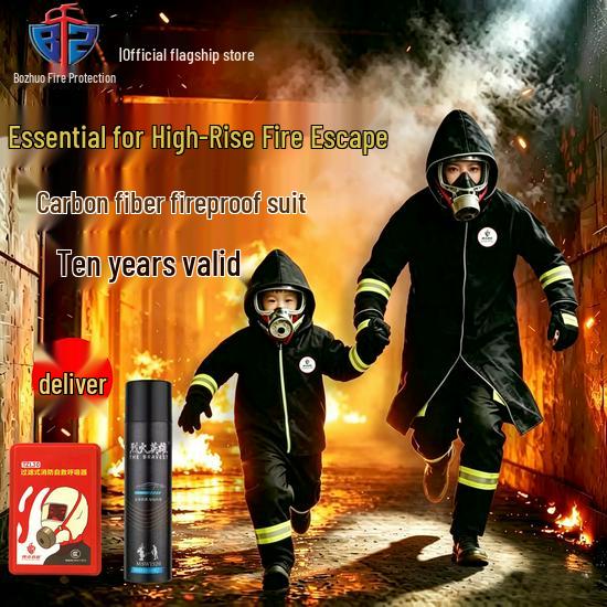 Emergency Fire Escape Set: Fire-Resistant Cape & Blanket Others