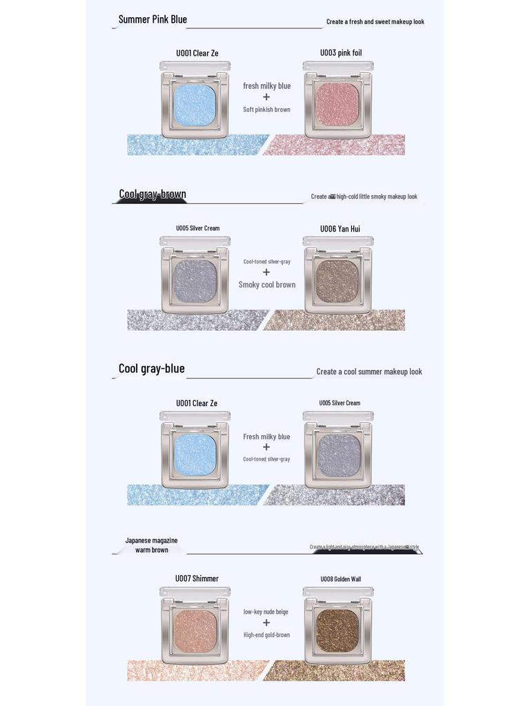 Qianyan Luxurious Crystal Eyeshadow & Blush Palette - Matte Shimmer Contour Highlighter for Daily Use