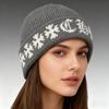 Toamnă și Iarnă Îngroșat pentru Păstrarea Căldurii Pălărie Tricotată Jacquard Femei Literă Păstrarea Căldurii Circumferință Mare a Capului Pălărie Mao Baotou cu Linie