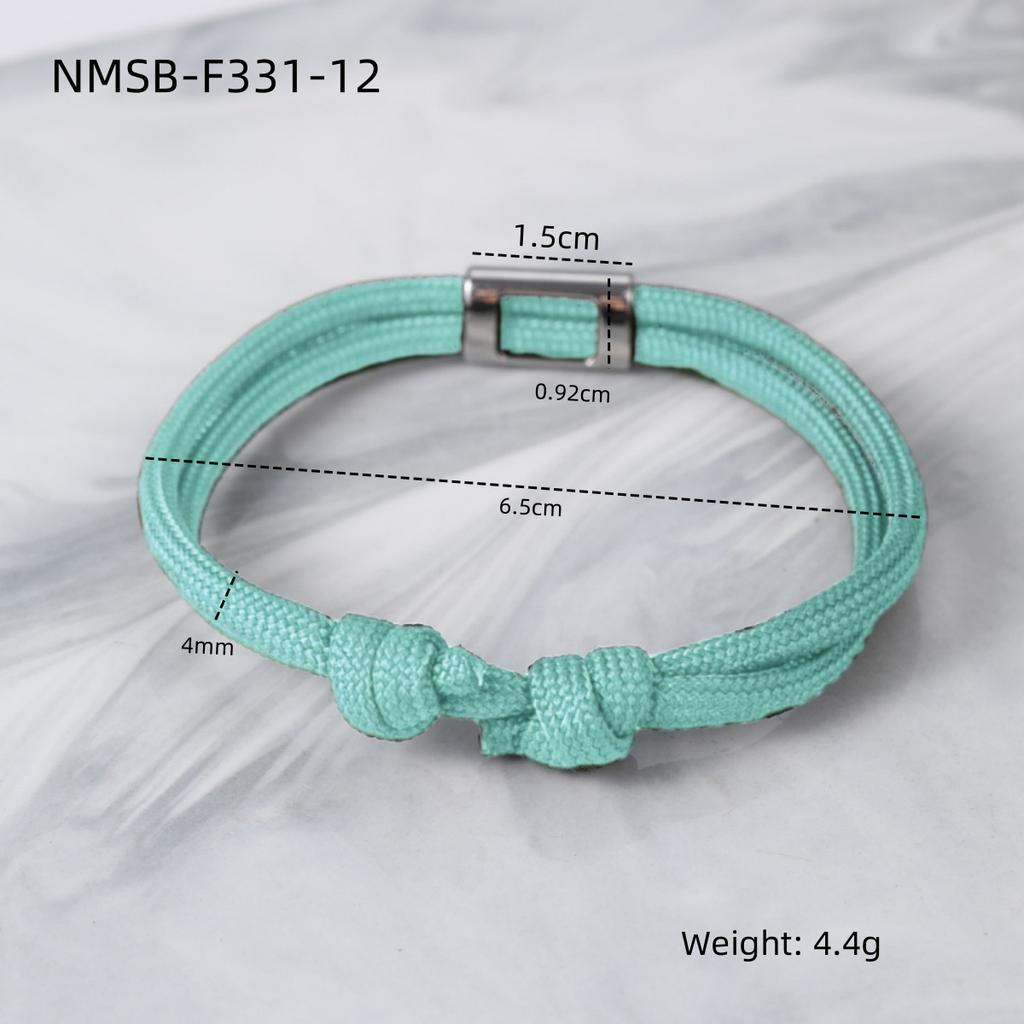 GEMCHIC Women's Adjustable Colorful Rope Bracelet with 18K Titanium Steel Bar, Engravable Personalized Unisex Fashion Wristband