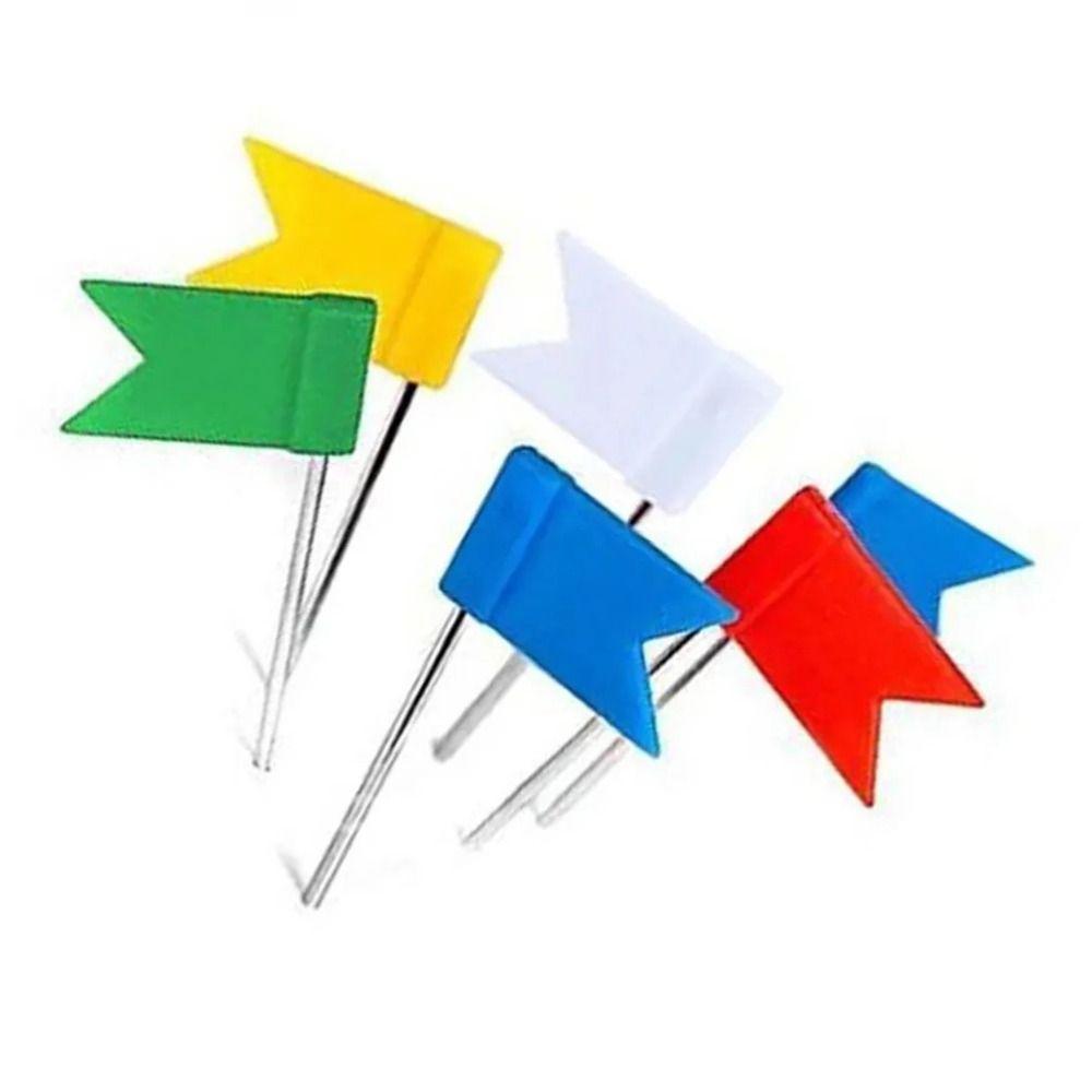100pcs/box Bright Colors Colored Push Pins Easy Insert Reliable Material Map Pins Stable Fixing 100 Pieces Box Cork Board Pins