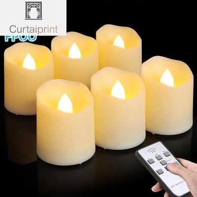 6 PCS Flammenlose LED-Teekerze mit Batterieflimmern Esstisch Teelicht Timer Fernbedienung Geburtstag Home Decoration Votivkerzen