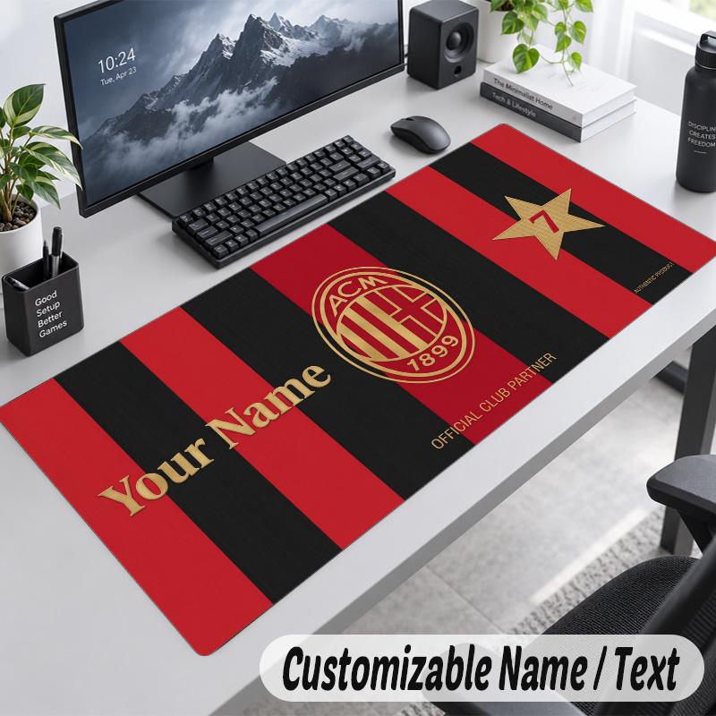 AC Milan Personalized Large Mouse Pad Custom Name Text Extended Desk Mat Gaming Mousepad