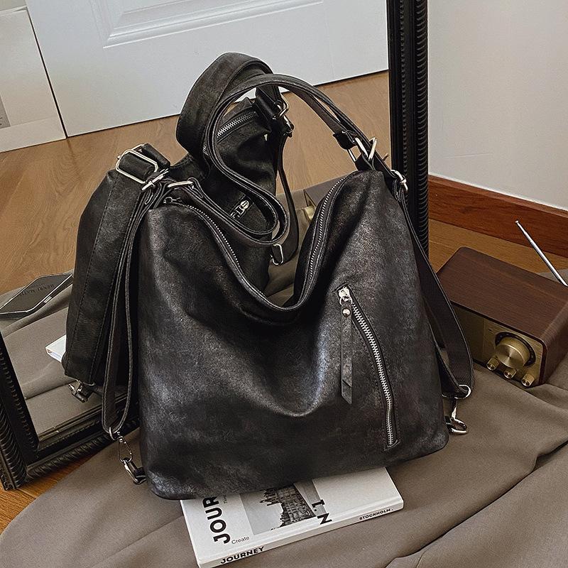 

Retro simple underarm bag women s autumn new fashion shoulder bag tote bag large capacity messenger bag чёрный
