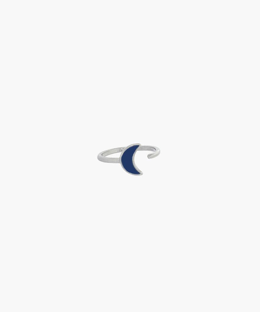 Hawha Navy Half Moon Ring