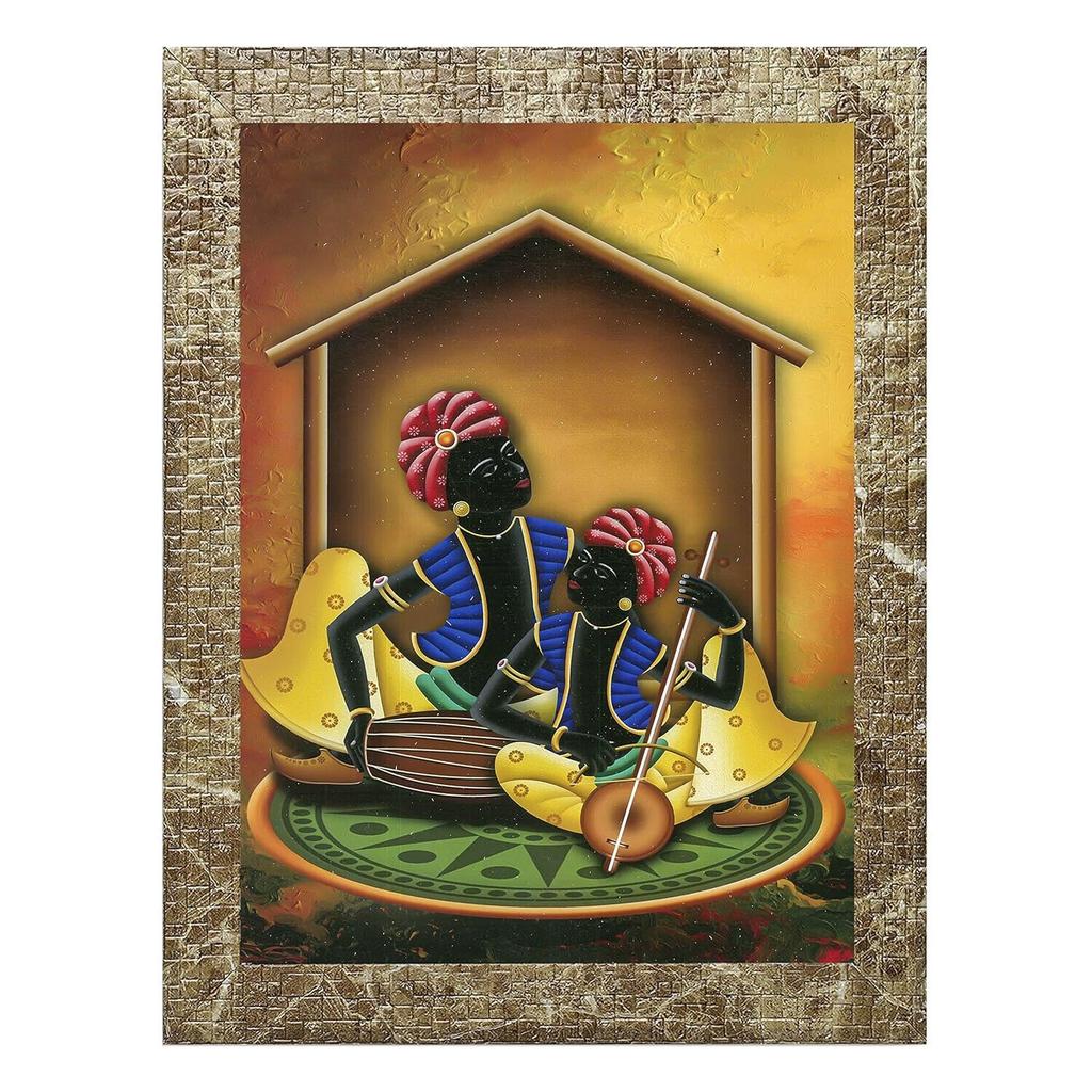 @ Folk Artists Framed Painting Without Glass 32X25X32 Zr-1584-60%Off