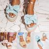 Women Bowknot Slippers 2022 Summer Casual Beach Muffin Slip On Platform Ladies Sandals Dress Party Peep Toe Female Sandals 4F