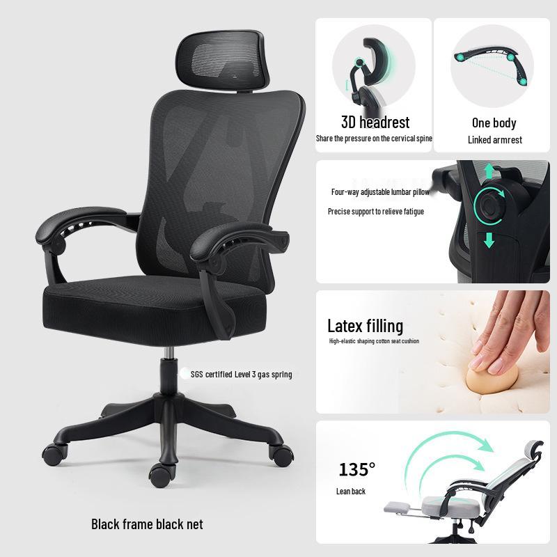 Ergonomic Reclining Office Chair for Extended Comfort – Ideal for Home or Dormitory