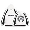 Stray Kids Fleece Lined Hoodie Kpop Merchandise Black White Striped Sleeve Pullover Sweatshirt Winter Warm Unisex Skzshop Hiptape Casual Top