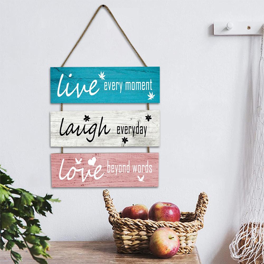 Live Laugh Love Quotes Inspired Hanging Sign Wooden Wall Hanging Sign Sign Wall Decor Art for Home Dining Room Bistro Coffee Bar
