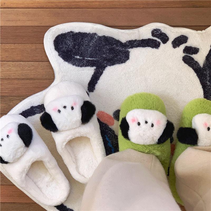 Pacha Dog New Plush Cotton Slippers Thick Bottom Non-slip Couple Home Cotton Drag Cute Men's and Women's Cotton Slippers