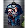 Herren 3D Digitaldruck Drachen Grafik T-Shirt Lässig Kurzarm Sommer Rundhals T-Shirts Normale Passform Übergroßes T-Shirt Top