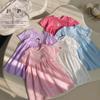 Cute Printed Short Sleeve Dress For Girls Stylish Princess Summer Cotton Casual Party Wear Children Clothing