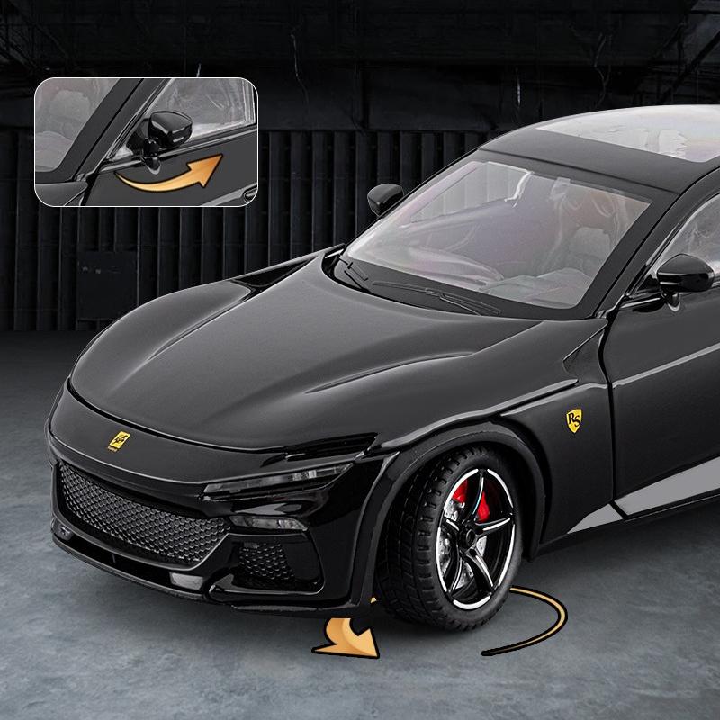 AAZX1 1:22 Purosangue FUV High Simulation Alloy Car Model Static Decoration Sound Light Model Kid Toy Gifts