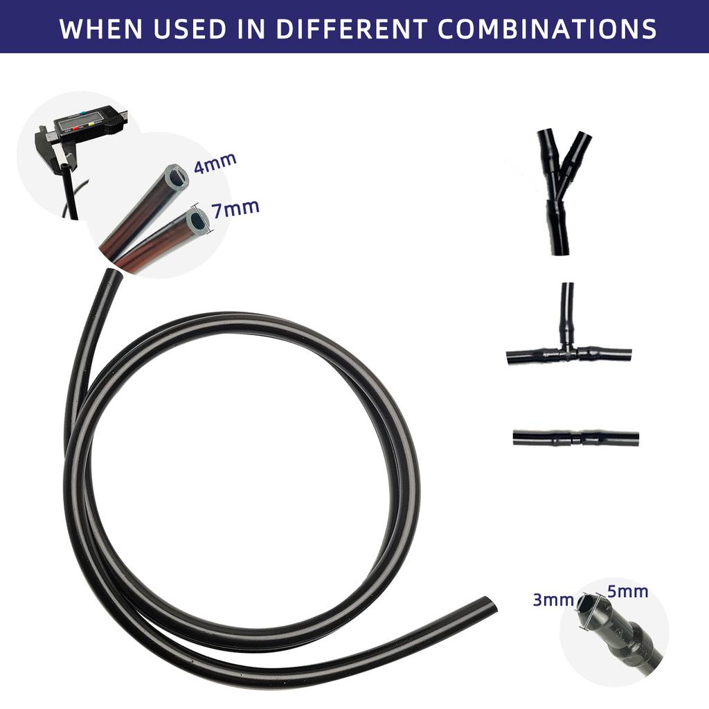 Universal 2-meter Windshield Washer Nozzle Hose with T Y Direct Head Suitable for Front Windows Headlight Pumps Automotive Parts