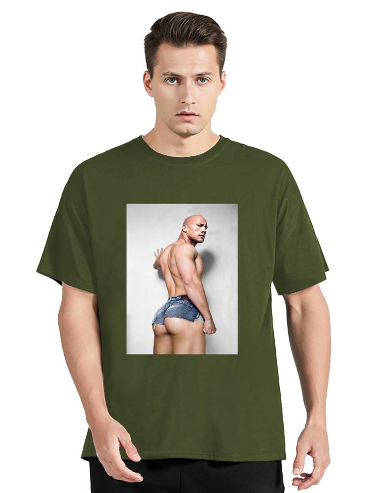 Dwayne Johnson Rock Hard Bottom T-Shirt Lustiges Grafik-T-Shirt Unisex Unisex Sommer Oberteile Freizeit-T-Shirts Kleidung Übergroßes T-Shirt