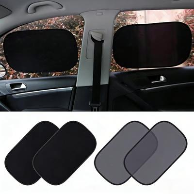 MOBIDEA 2PCS Car Electrostatic Sunshade UV Protector Self Adhesive Car Side Window Mesh Sun Visor Summer Protection Film 50x30