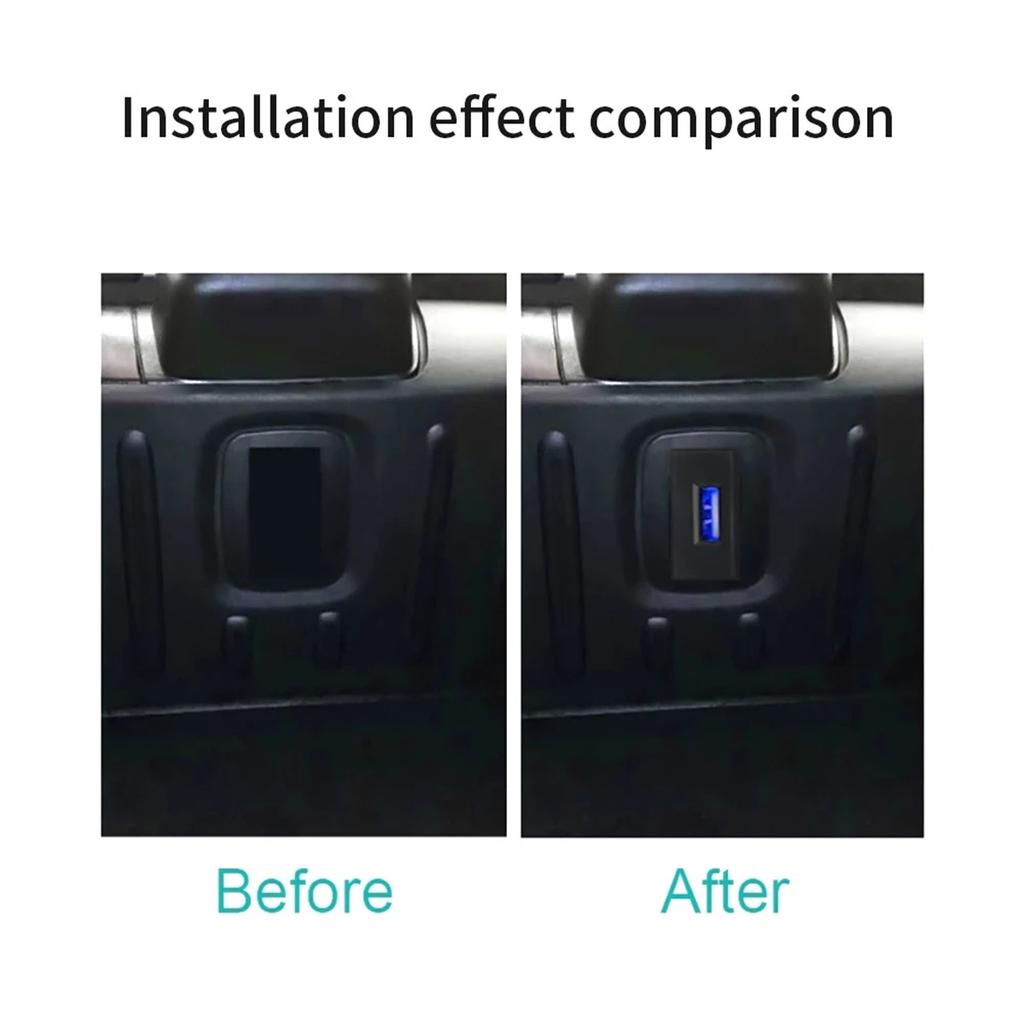 Waterproof 12V/24V Single USB Car Charger Socket 5V 2.4A Power Adapter Square Shape for Motorcycle RV