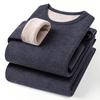 Men's Winter Fleece-Lined Camel Wool Base Layer Set - Warm Cotton Underwear and Pants for Middle-Aged and Elderly