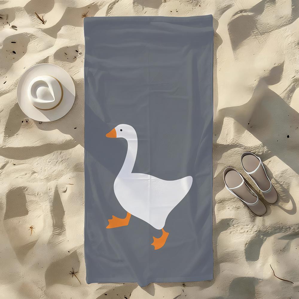 Cartoon Funny Big Goose Towel For Swim Yoga Gym Quick Drying Soft and Skin-friendly Beach Towels All-Season