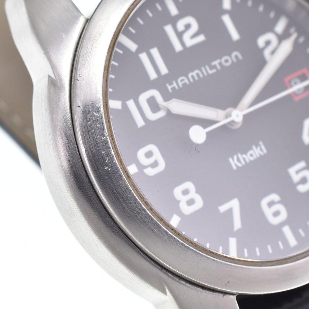 Used Hamilton HAMILTON 6309 Khaki Date Black Quartz Men's Watch Q#149072