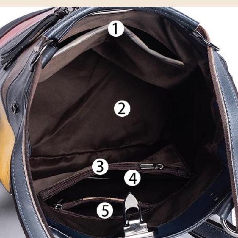 Johnature Vintage Natural Cow Leather Women Backpack Travel Bag Large Capacity Handmade Embossed Female Shoulder Bags