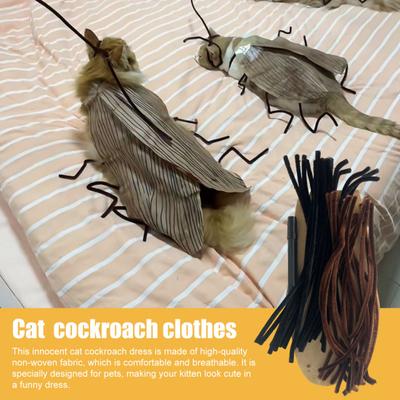 Cat Cockroach Costume DIY Cockroach Wings Set Handmade Pet Cosplay Apparel for Small Medium Cats Dogs Dress Up Accessory