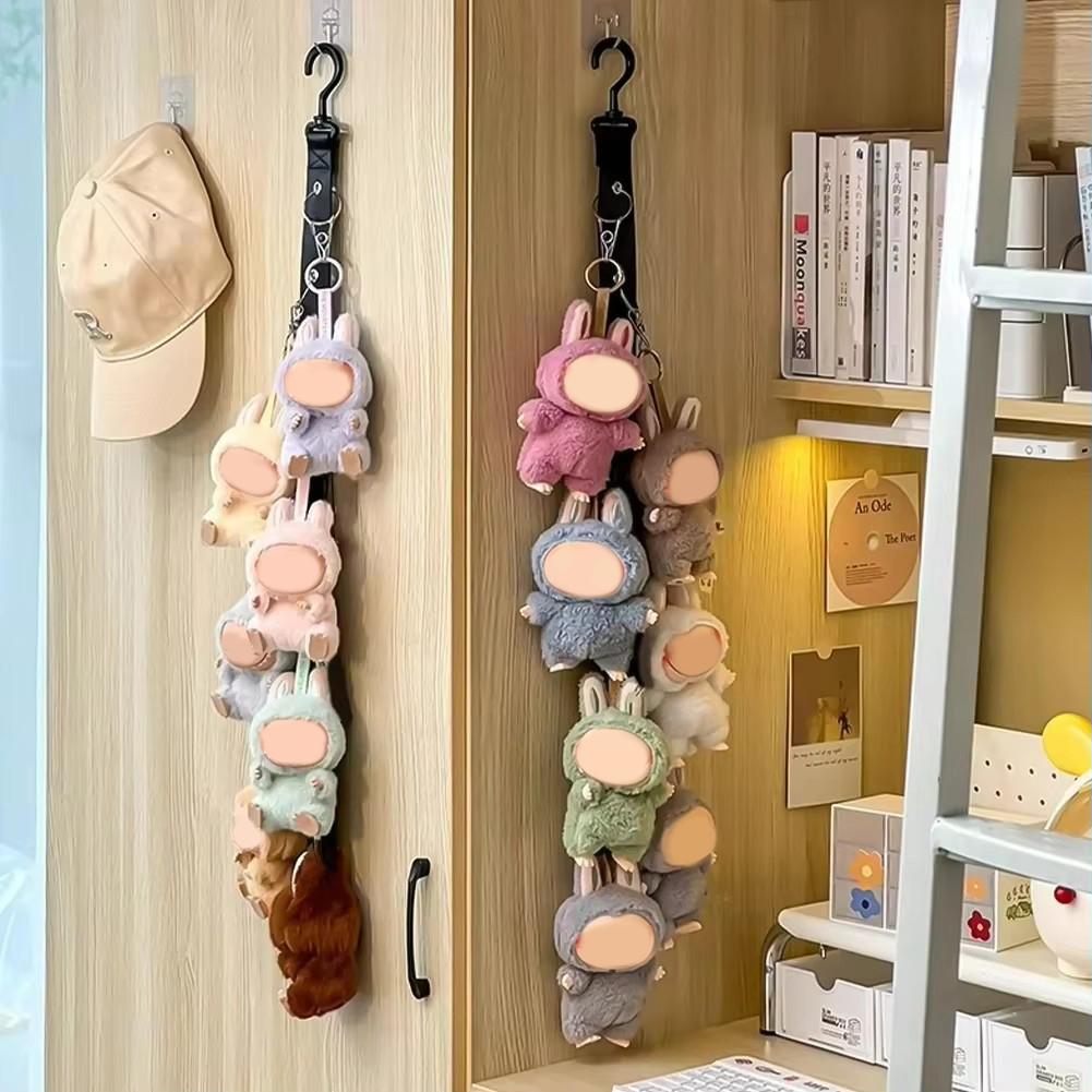 Non-Toxic Doll Pendant Storage Rape Tool Cabinet Door Decor Accessories For Dolls Storage Bag With Hanging Hook Doll Pendant Storage Rope
