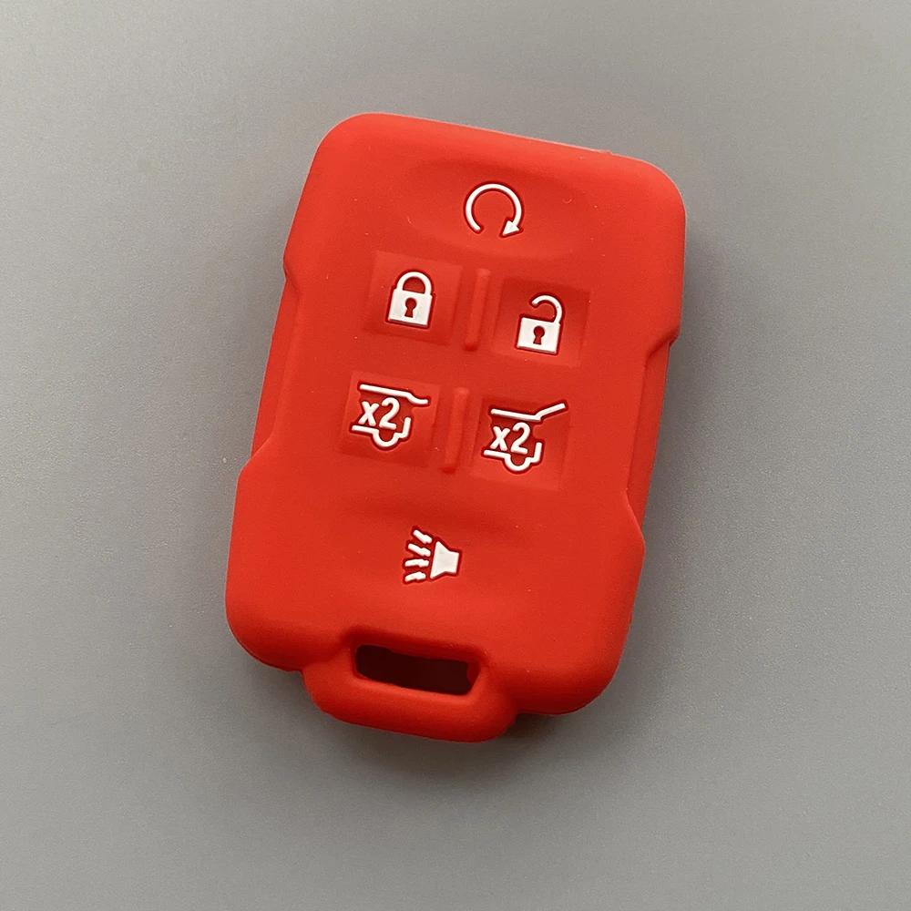 Silicone Car Key Case Cover For Chevrolet Colorado Silverado 1500 2500Hd 3500Hd Gmc Yukon Sierra Canyon Remote Key Protecor