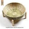 Handmade Bamboo Woven Basket Set - Round Winnowing Basket and Snack Plate for Hotel or Restaurant Use