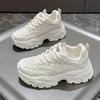 Modische Klobige Sneaker Damen Trends 2024 Herbst weiß Dad Schuhe für Frau Mode Mesh atmungsaktiv Plateau Sneaker Damen Joggingschuhe