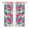 Bed Chamber Blackout Style Drapes Ombre Beauty Mermaid Fish Scale Thermal Insulated Room Darkening Drapes for Living Area Room Drapes