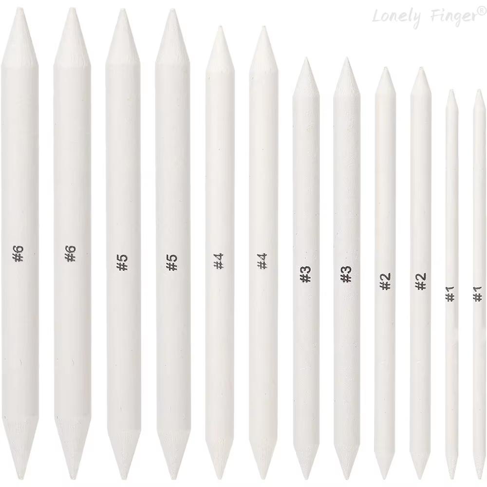 6/12/48Pcs Blending Stump and Tortillions, Paper Art Blenders, Art Pencils, Drawing Pencils for Student Sketch Drawing Tools