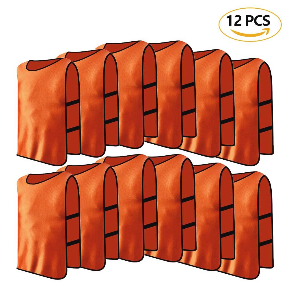 12 Pack Jerseys Bibs Breathable Adults Football Scrimmage Training Vests for Volleyball Soccer