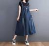 Japan and South Korea Large Size Women's Clothing Spring and Summer Medium and Long Strap Skirt Women's Loose and Thin Denim Strap Skirt Bigswingdress
