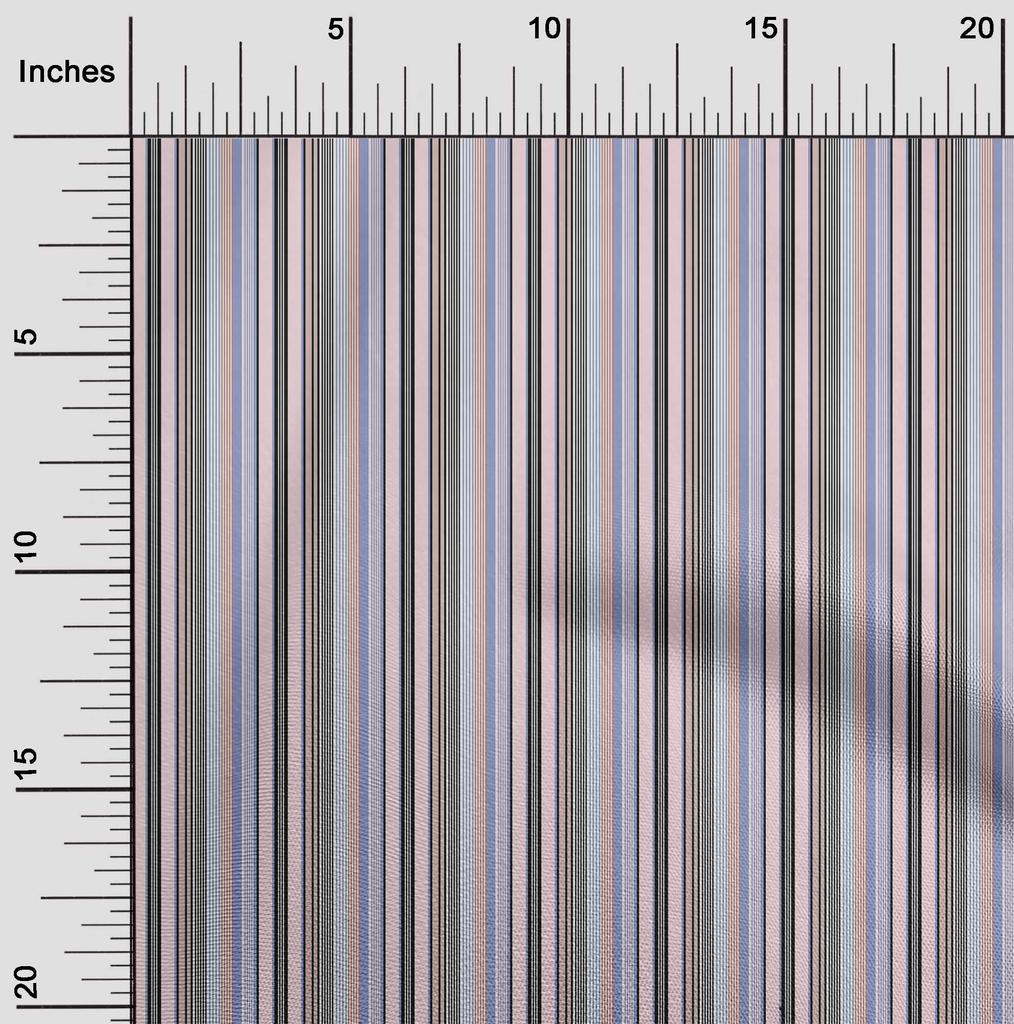 oneOone Cotton Flex Fabric Multicolor Stripe Print Fabric BTY 40 Inch Wide