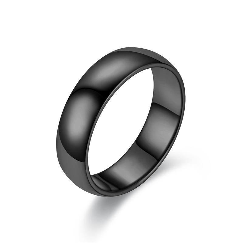 6MM Titanium Steel Korean Style Light Plate Couple Rings - Simple Stainless Steel Jewelry