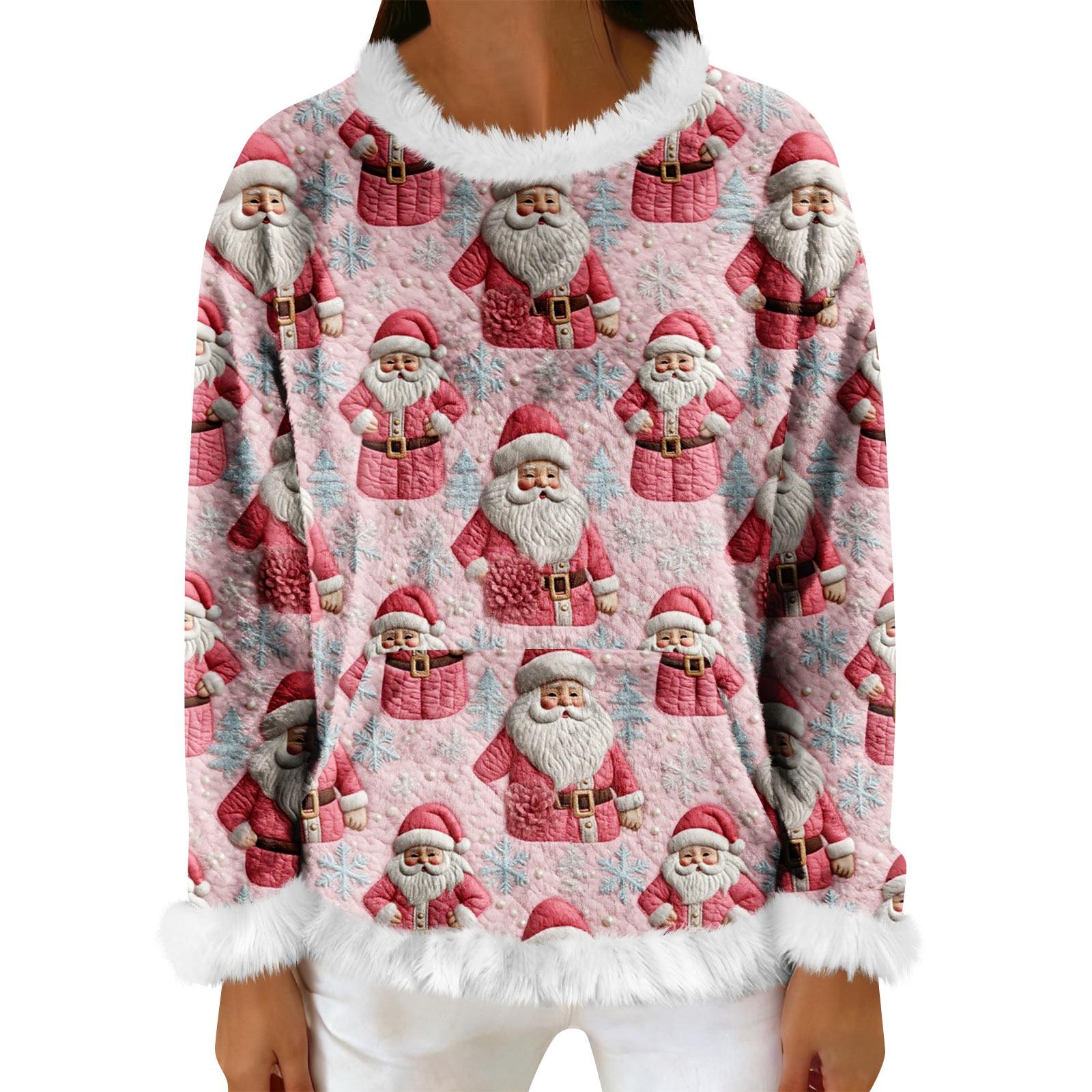 

Женский повседневный флисовый свитшот с длинными рукавами и круглым вырезом, удобный, свободного кроя, легкий, фланелевый свитшот для женщин XL арбуз красный