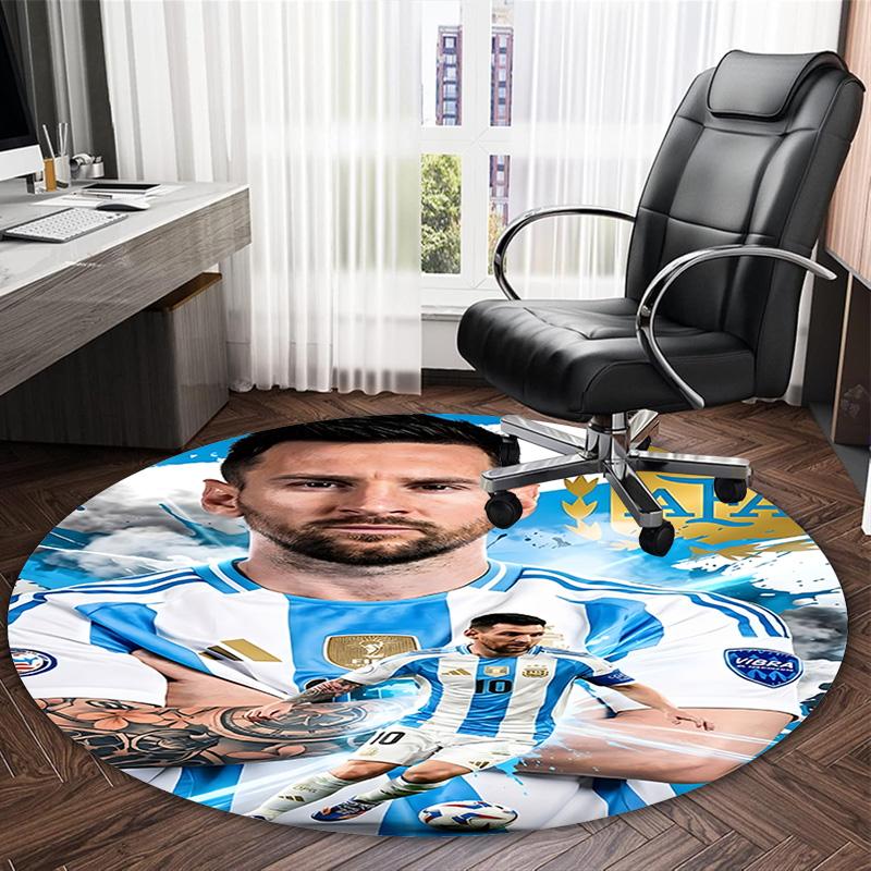 1pc M-Messi3 Carpet, Round Rug, Comfortable, Suitable for Entryways, Living Rooms, Office, And Bedrooms, Christmas Decoration