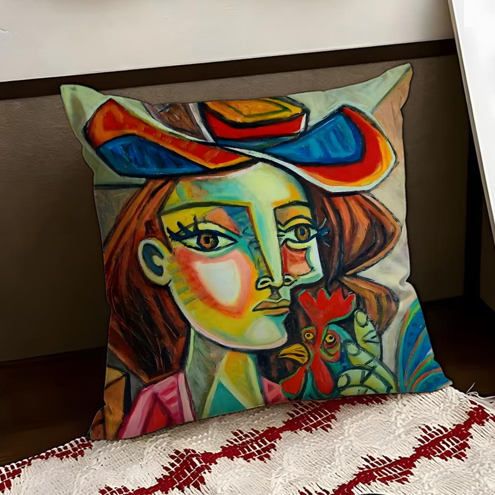 PPicasso Art Cushion Cover Reversible Soft Durable Pillow Cover Home  Car MultiScene Use for Daily Comfort