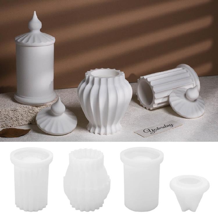 Resins Jar Molds Resins Lid Molds for Making Candlestick Candle Stand