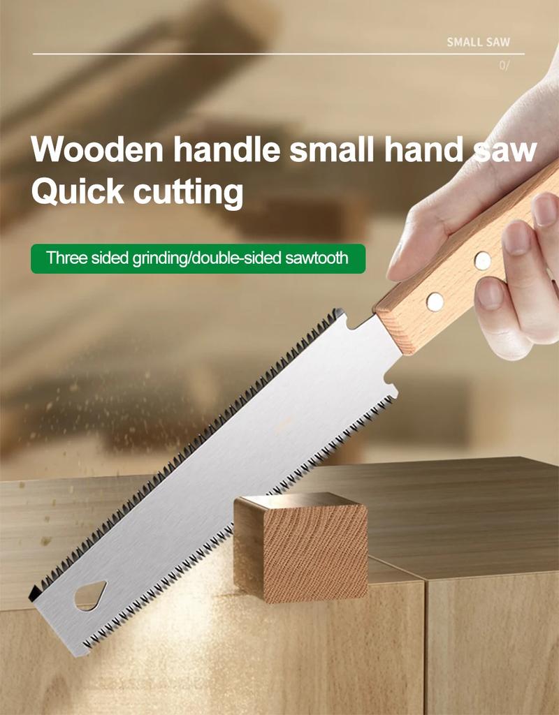 Handsäge im japanischen Stil einseitig/doppelseitig feinzahnige Holzsäge SK5 Stahl flexible Handsäge Gartenhandwerkzeug für die Holzbearbeitung