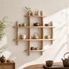 Wooden Wall Display Shelf Versatile for Reading Area, Entryway