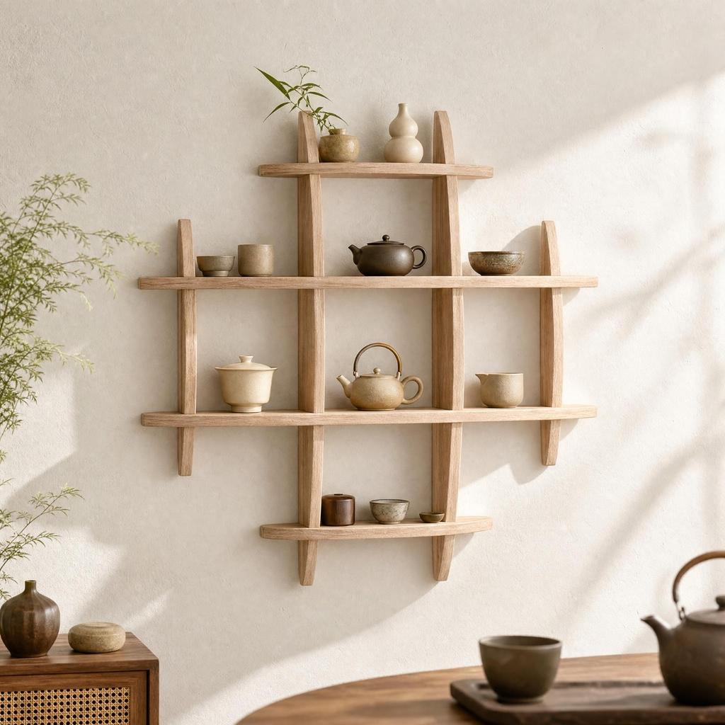 Wooden Wall Display Shelf Versatile for Reading Area, Entryway