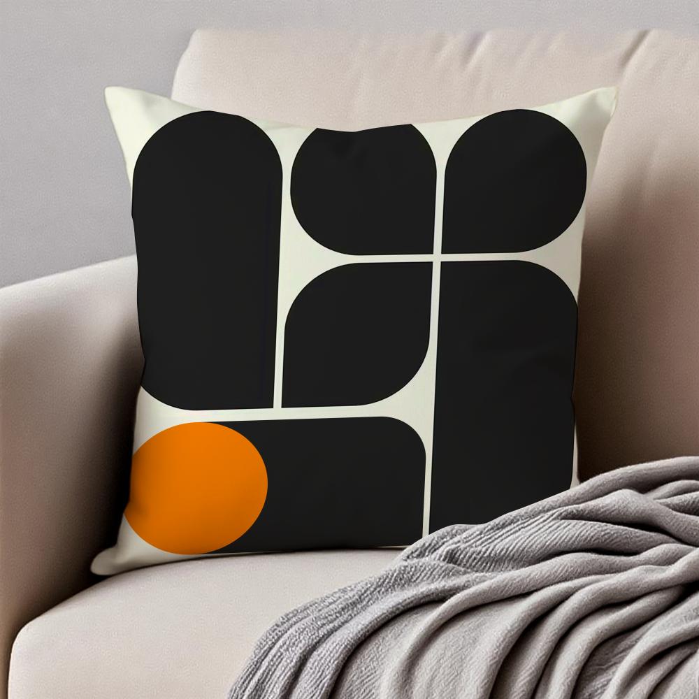 Reduced geometry Cushion Cover Pillowcase Antidustmite Invisible Zipper Short Plush Sofa Cushion