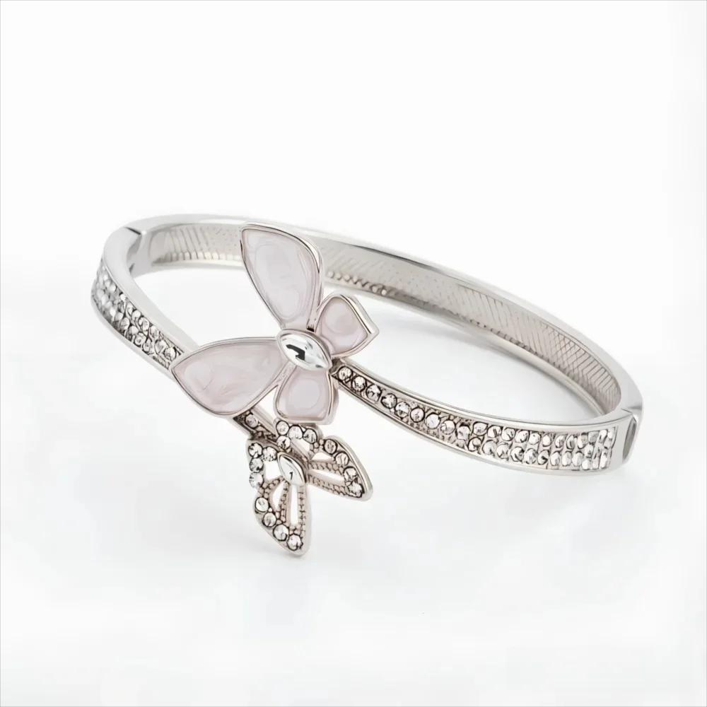 Butterfly Jewelry Set Romantic Bracelet Ring flower Necklace Earring Set Women Wedding Dinner Dress Accessories