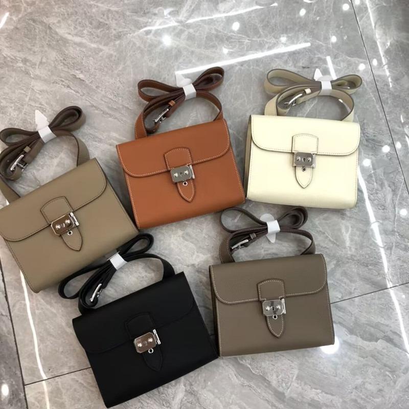 New epechescm letter difference bag, genuine leather women's bag, shoulder crossbody tofu bag, cowhide small square bag.