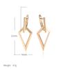 Fashion Glossy Hollow Rhombus Long Drop Earrings For Women  Rose Gold Simple Metal Bride Wedding Daily Party Jewelry
