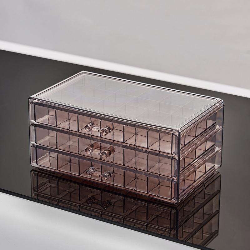 Organizzatori e Scatola Porta Gioielli in Acrilico con 3 Cassetti, Scatola Trasparente per Gioielli da Donna, Organizer per Orecchini per Anelli Collane